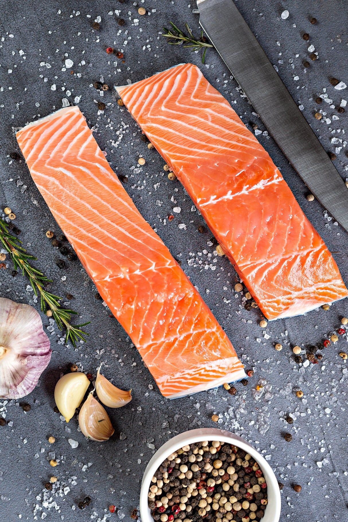 Filés de Salmão Porcionado do Chile - 1kg